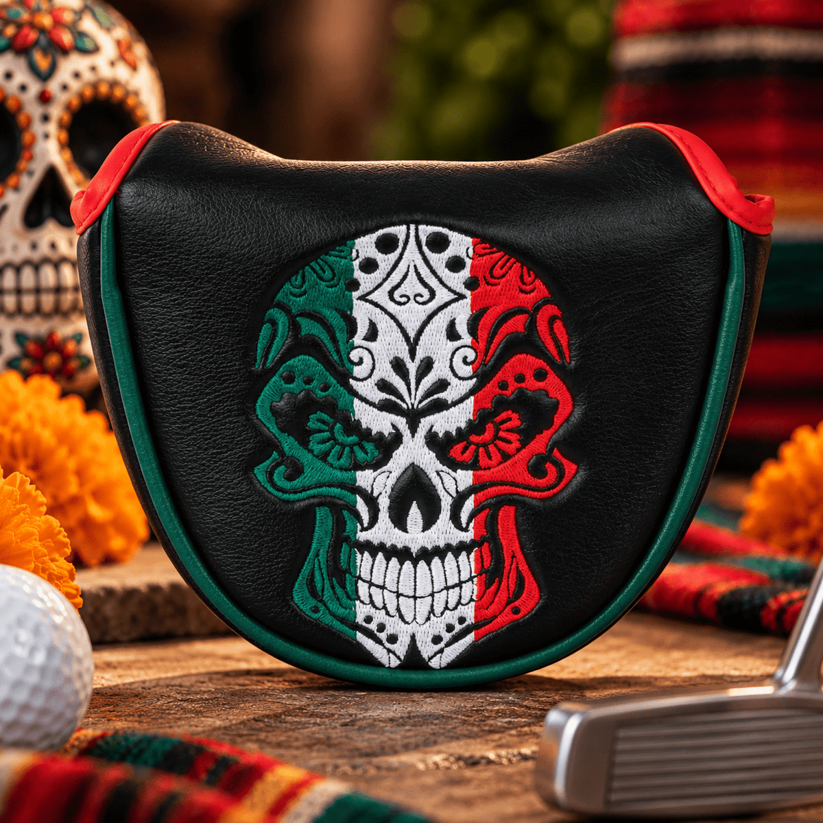 BLACK MEXICAN DAY OF THE DEAD MALLET PUTTER HEADCOVER - Funky HeadcoversBLACK MEXICAN DAY OF THE DEAD MALLET PUTTER HEADCOVERFunky HeadcoversFunky Headcovers6011225BLACK MEXICAN DAY OF THE DEAD MALLET PUTTER HEADCOVER