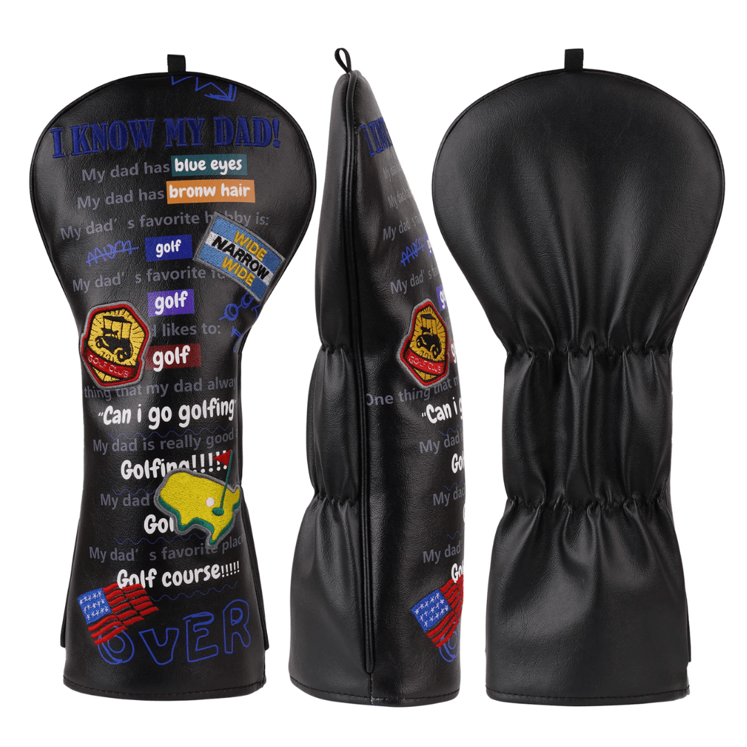 BLACK PU GOLF DAD HEAD COVER SET - Funky HeadcoversBLACK PU GOLF DAD HEAD COVER SETFunky HeadcoversFunky Headcovers6012415BLACK PU GOLF DAD HEAD COVER SET