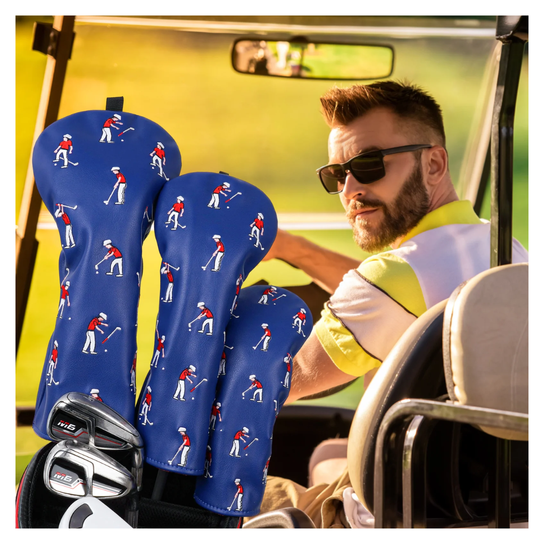 BLUE GOLFER DRIVER HEAD COVER SET - Funky HeadcoversBLUE GOLFER DRIVER HEAD COVER SETFunky HeadcoversFunky Headcovers6012078DRIVERBLUE GOLFER DRIVER HEAD COVER SET