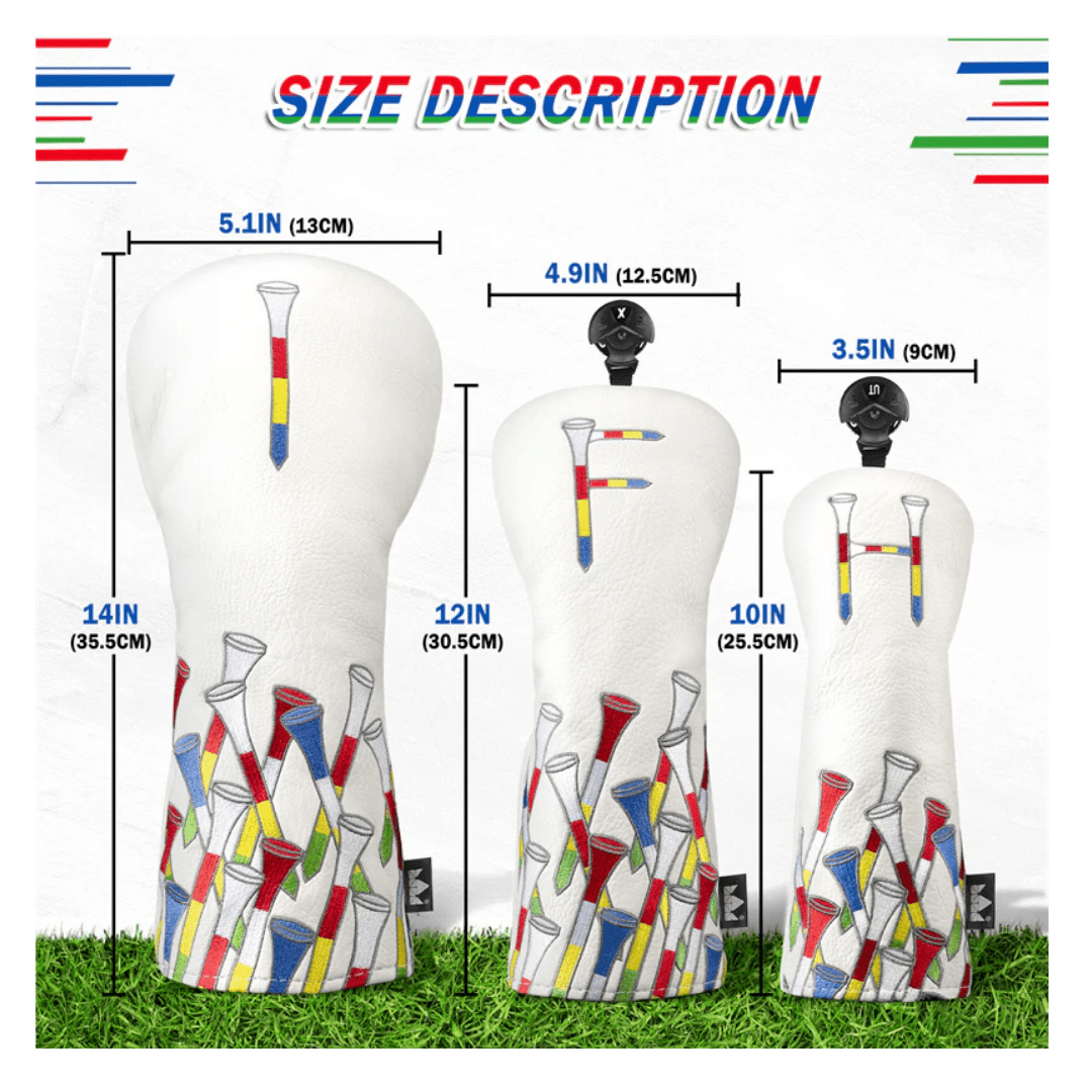 COLORFUL TEES GOLF HEAD COVERS SET - Funky HeadcoversCOLORFUL TEES GOLF HEAD COVERS SETFunky HeadcoversFunky Headcovers6008818FAIRWAYCOLORFUL TEES GOLF HEAD COVERS SET