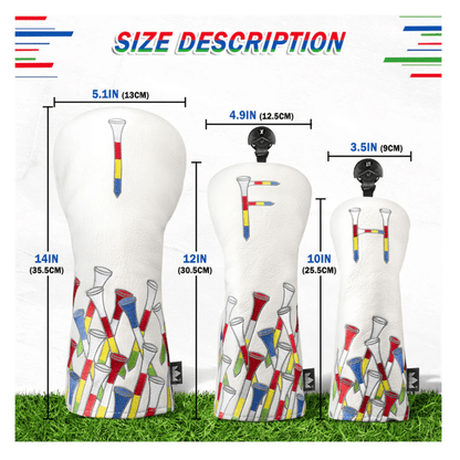 COLORFUL TEES GOLF HEAD COVERS SET - Funky HeadcoversCOLORFUL TEES GOLF HEAD COVERS SETFunky HeadcoversFunky Headcovers6008818FAIRWAYCOLORFUL TEES GOLF HEAD COVERS SET