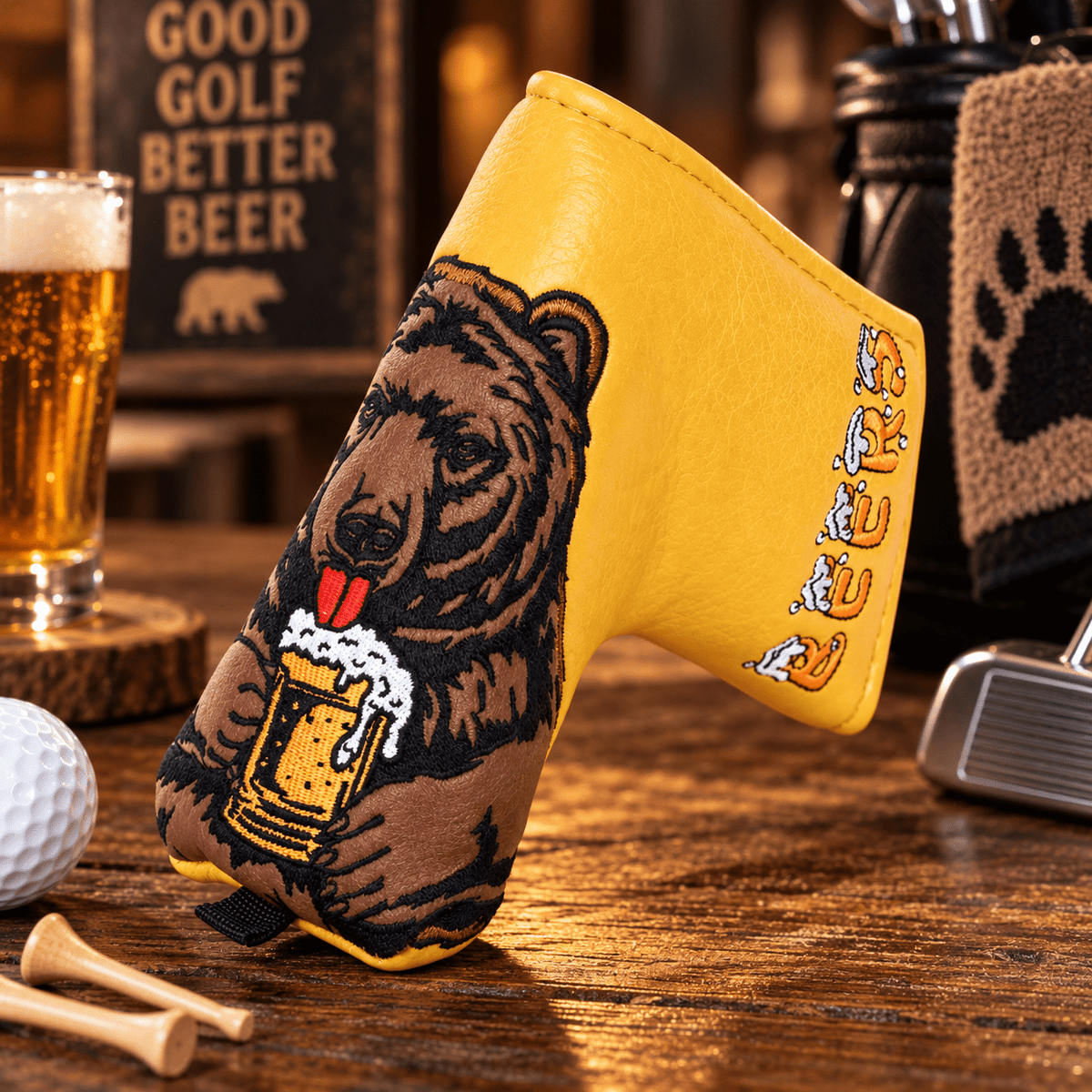 DARK YELLOW BROWN BEAR BLADE PUTTER GOLF HEADCOVER - Funky HeadcoversDARK YELLOW BROWN BEAR BLADE PUTTER GOLF HEADCOVERFunky HeadcoversFunky Headcovers6010069DARK YELLOW BROWN BEAR BLADE PUTTER GOLF HEADCOVER