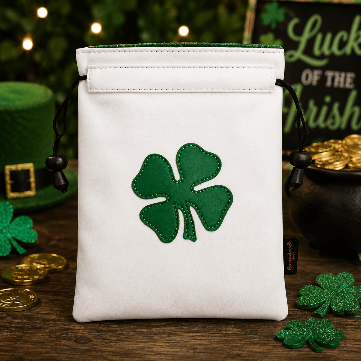 FOUR LEAF CLOVER ACCESSORIES BAG - Funky HeadcoversFOUR LEAF CLOVER ACCESSORIES BAGFunky HeadcoversFunky HeadcoversB6001321WHITEFOUR LEAF CLOVER ACCESSORIES BAG