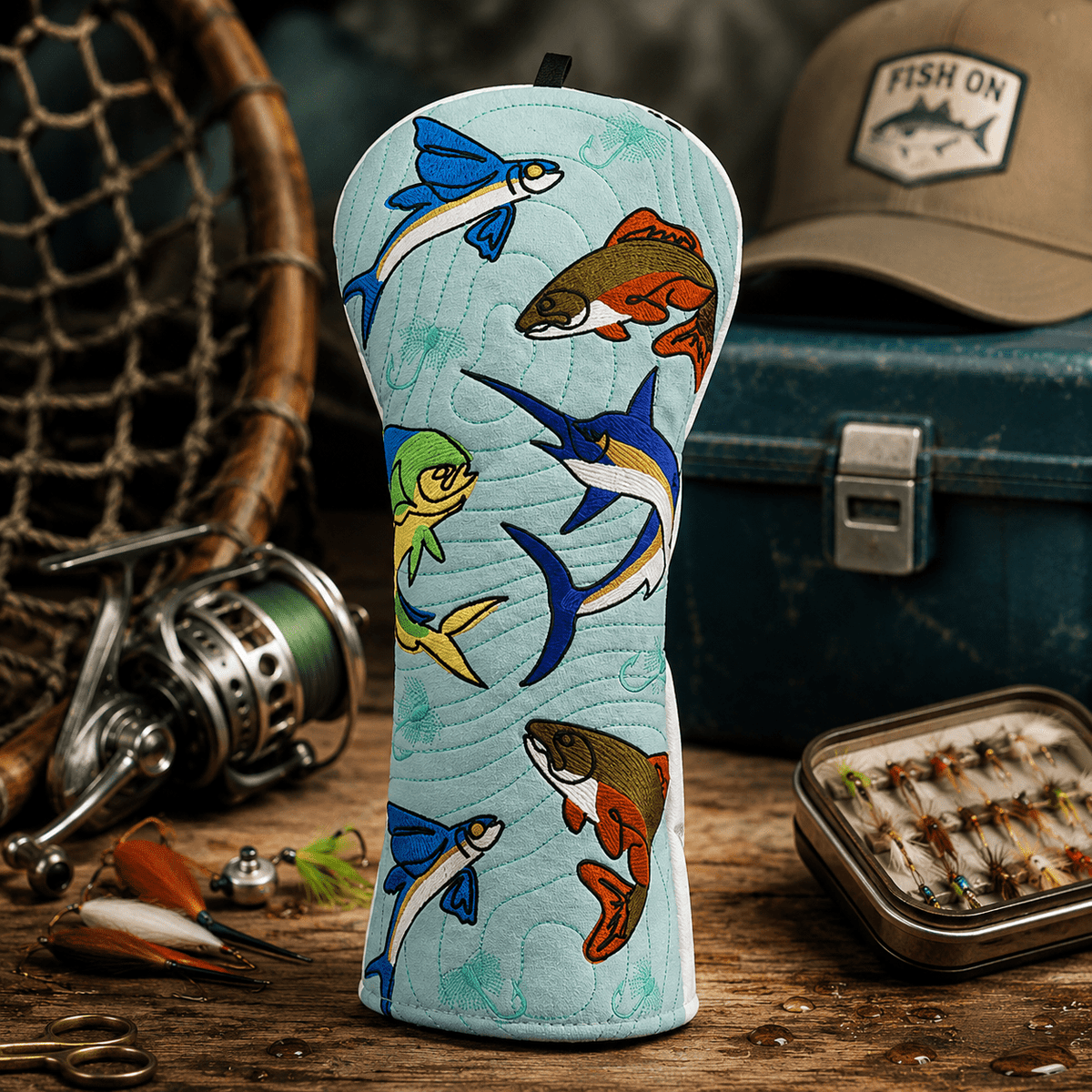 GREEN FISHING DRIVER HEAD COVER - Funky HeadcoversGREEN FISHING DRIVER HEAD COVERFunky HeadcoversFunky Headcovers6012419GREEN FISHING DRIVER HEAD COVER