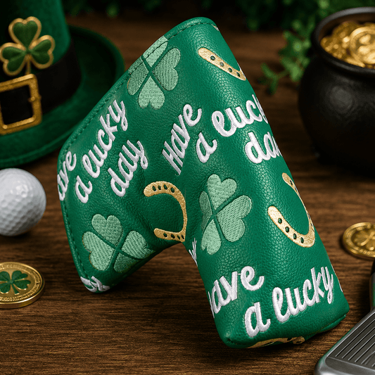 GREEN HAVE A LUCKY DAY BLADE PUTTER HEAD COVER - Funky HeadcoversGREEN HAVE A LUCKY DAY BLADE PUTTER HEAD COVERFunky HeadcoversFunky Headcovers8300315GREEN HAVE A LUCKY DAY BLADE PUTTER HEAD COVER