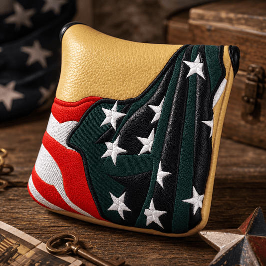 MUDDY YELLOW PU LEATHER USA FLAG LARGE MALLET PUTTER HEAD COVER - Funky HeadcoversMUDDY YELLOW PU LEATHER USA FLAG LARGE MALLET PUTTER HEAD COVERFunky HeadcoversFunky Headcovers6008837MUDDY YELLOW PU LEATHER USA FLAG LARGE MALLET PUTTER HEAD COVER