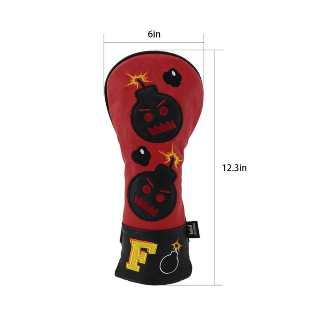 RED BLACK LEATHER ANGRY BOMBS GOLF HEADCOVERS - Funky HeadcoversRED BLACK LEATHER ANGRY BOMBS GOLF HEADCOVERSFunky HeadcoversFunky Headcovers6004300DRIVERRED BLACK LEATHER ANGRY BOMBS GOLF HEADCOVERS