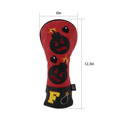 RED BLACK LEATHER ANGRY BOMBS GOLF HEADCOVERS - Funky HeadcoversRED BLACK LEATHER ANGRY BOMBS GOLF HEADCOVERSFunky HeadcoversFunky Headcovers6004300DRIVERRED BLACK LEATHER ANGRY BOMBS GOLF HEADCOVERS