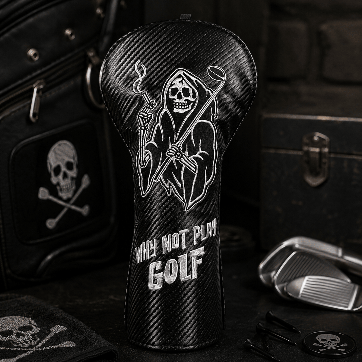 SILVER REAPER GOLF DRIVER HEAD COVER - Funky HeadcoversSILVER REAPER GOLF DRIVER HEAD COVERFunky HeadcoversFunky Headcovers6009993SILVER REAPER GOLF DRIVER HEAD COVER