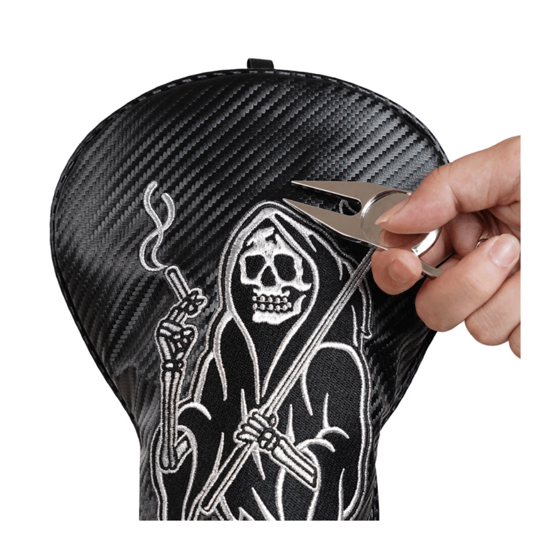 SILVER REAPER GOLF DRIVER HEAD COVER - Funky HeadcoversSILVER REAPER GOLF DRIVER HEAD COVERFunky HeadcoversFunky Headcovers6009993SILVER REAPER GOLF DRIVER HEAD COVER