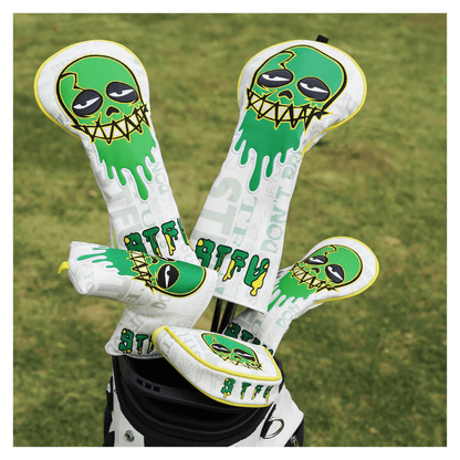 WHITE GREEN SKULL EMBROIDERED GOLF HEAD COVER SET WITH IRON SUCTION - Funky HeadcoversWHITE GREEN SKULL EMBROIDERED GOLF HEAD COVER SET WITH IRON SUCTIONFunky HeadcoversFunky Headcovers6010331DRIVERWHITE GREEN SKULL EMBROIDERED GOLF HEAD COVER SET WITH IRON SUCTION