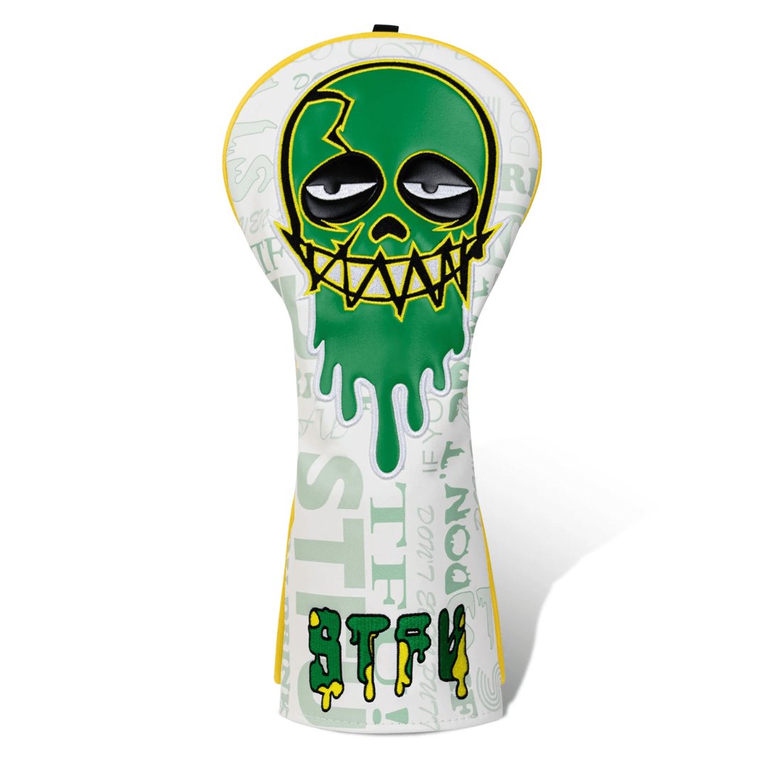 WHITE GREEN SKULL EMBROIDERED GOLF HEAD COVER SET WITH IRON SUCTION - Funky HeadcoversWHITE GREEN SKULL EMBROIDERED GOLF HEAD COVER SET WITH IRON SUCTIONFunky HeadcoversFunky Headcovers6010331DRIVERWHITE GREEN SKULL EMBROIDERED GOLF HEAD COVER SET WITH IRON SUCTION