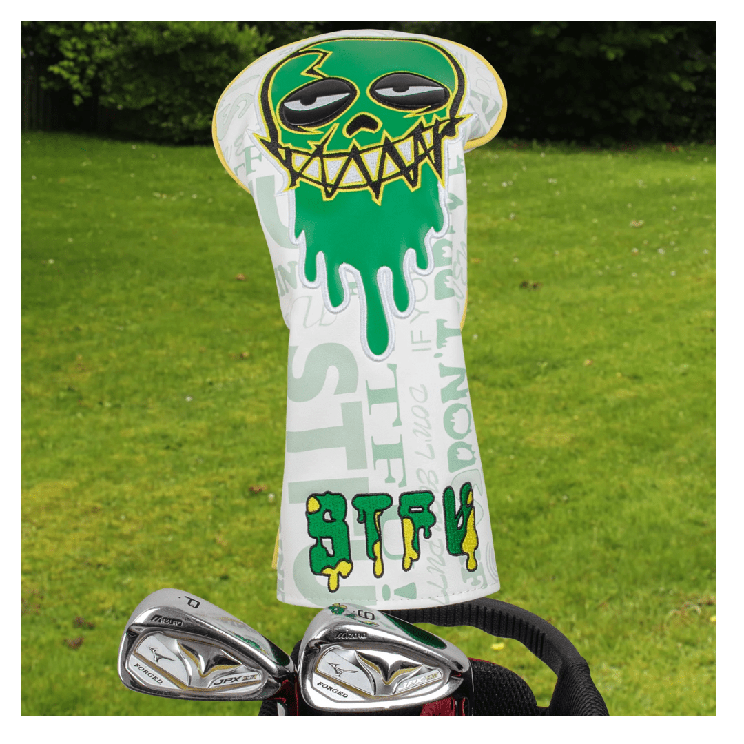 WHITE GREEN SKULL EMBROIDERED GOLF HEAD COVER SET WITH IRON SUCTION - Funky HeadcoversWHITE GREEN SKULL EMBROIDERED GOLF HEAD COVER SET WITH IRON SUCTIONFunky HeadcoversFunky Headcovers6010331DRIVERWHITE GREEN SKULL EMBROIDERED GOLF HEAD COVER SET WITH IRON SUCTION