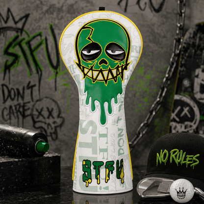 WHITE GREEN SKULL EMBROIDERED GOLF HEADCOVER - Funky HeadcoversWHITE GREEN SKULL EMBROIDERED GOLF HEADCOVERFunky HeadcoversFunky Headcovers6010331DRIVERWHITE GREEN SKULL EMBROIDERED GOLF HEADCOVER