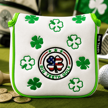 WHITE LEATHER FOUR-LEAF CLOVER PUTTER GOLF HEADCOVER - Funky HeadcoversWHITE LEATHER FOUR-LEAF CLOVER PUTTER GOLF HEADCOVERFunky HeadcoversFunky Headcovers6004377WHITE LEATHER FOUR-LEAF CLOVER PUTTER GOLF HEADCOVER