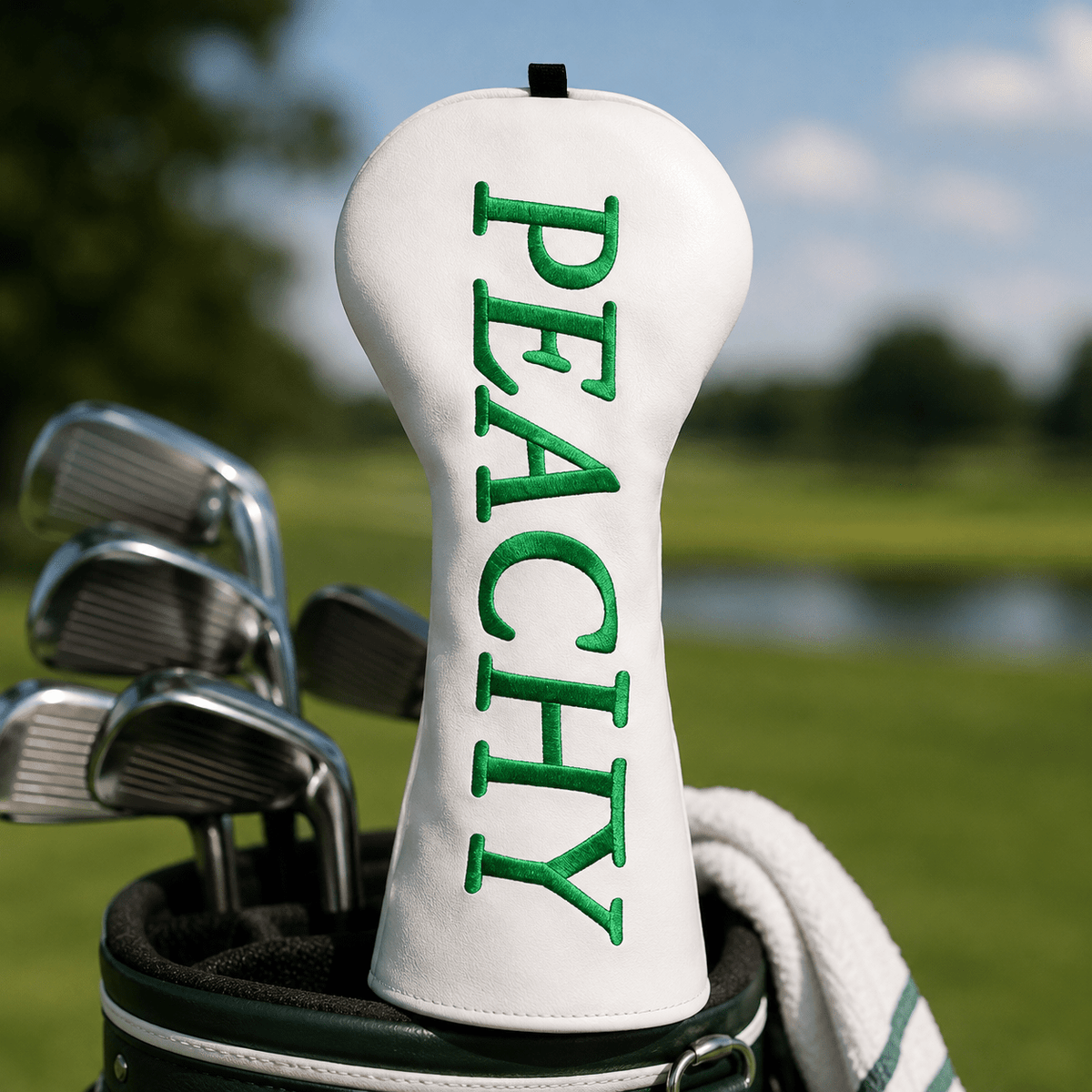 WHITE PEACHY DRIVER PUTTER HEAD COVER - Funky HeadcoversWHITE PEACHY DRIVER PUTTER HEAD COVERFunky HeadcoversFunky Headcovers6012227WHITE PEACHY DRIVER PUTTER HEAD COVER