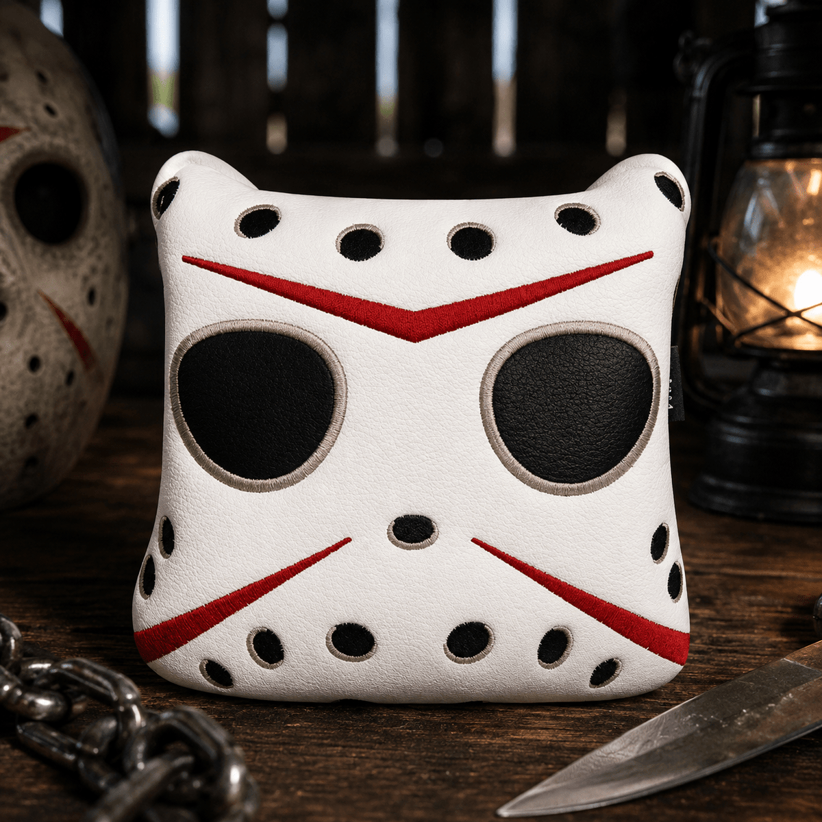 WHITE PU MASK SQUARE PUTTER HEAD COVER - Funky HeadcoversWHITE PU MASK SQUARE PUTTER HEAD COVERFunky HeadcoversFunky Headcovers6007980WHITE PU MASK SQUARE PUTTER HEAD COVER