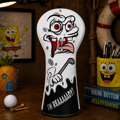 WHITE STITCHING BLACK LEATHER SPONGEBOB DRIVER HEADCOVER - Funky HeadcoversWHITE STITCHING BLACK LEATHER SPONGEBOB DRIVER HEADCOVERFunky HeadcoversFunky Headcovers6010208WHITE STITCHING BLACK LEATHER SPONGEBOB DRIVER HEADCOVER