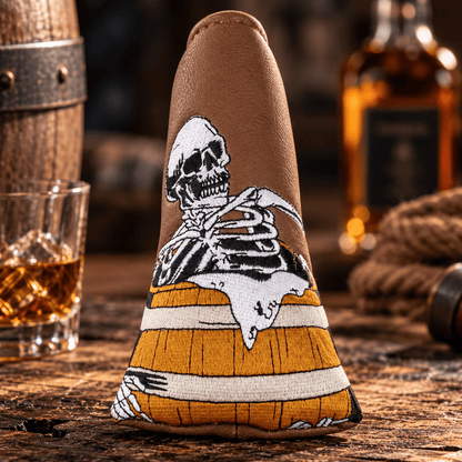 WINE BARREL SKULL BLADE PUTTER HEADCOVER - Funky HeadcoversWINE BARREL SKULL BLADE PUTTER HEADCOVERFunky HeadcoversFunky Headcovers6009762WINE BARREL SKULL BLADE PUTTER HEADCOVER
