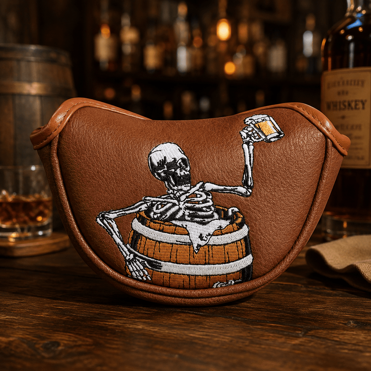 WINE BARREL SKULL PUTTER HEAD COVER - Funky HeadcoversWINE BARREL SKULL PUTTER HEAD COVERFunky HeadcoversFunky Headcovers6010202MID-MALLETWINE BARREL SKULL PUTTER HEAD COVER